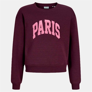 JJXX Girl Sweatshirt Tatum Terry Patch Crew Winetasting